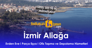 İzmir Aliağa evden eve nakliyat, parça eşya taşıma, şehirlerarası nakliyat, ofis taşıma, parsiyel yük taşımacılığı, okul taşıma hizmeti, banka taşımacılığı gibi birçok konuda sizlere destek sağlar. Bidüşüntaşın İzmir Aliağa evden eve nakliyat hizmeti almak için hemen talep oluşturun.